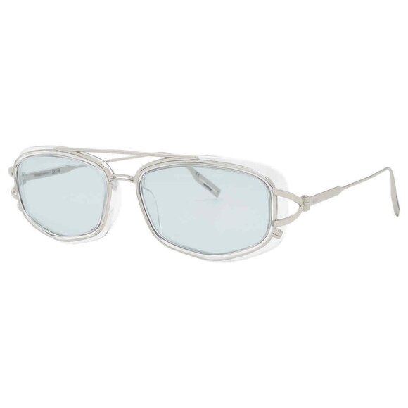 NEW DIOR SUNGLASSES, UNISEX CHRISTIAN DIOR SILVER LIGHT BLUE EYEWEAR DIOR - Picture 1 of 3